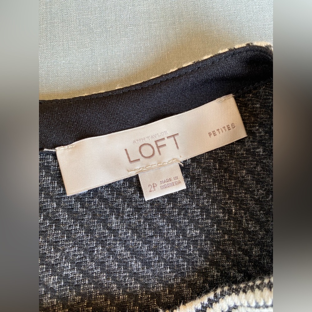 LOFT Sleeveless Knit A-line Dress 2P Cream - Picture 8 of 11